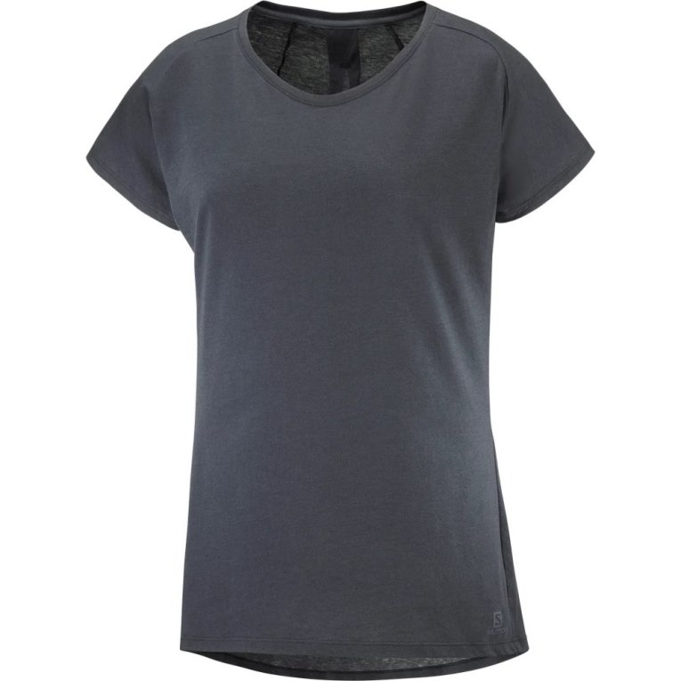 Black Salomon Essential Shaped Short Sleeve Women's T-Shirts | IE BE6304